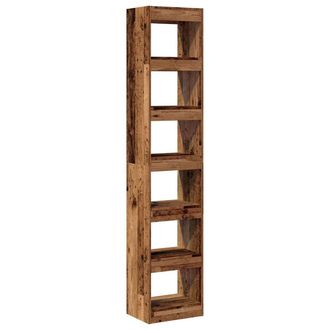 Berkfield Home Book Cabinet/Room Divider Old Wood 40x30x198 cm in Brown | Size: 40 x 30 x 198 cm