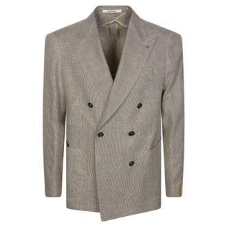 Tagliatore Blazers, male, Beige, Size: 2XL Giacca DP Lino Cotone