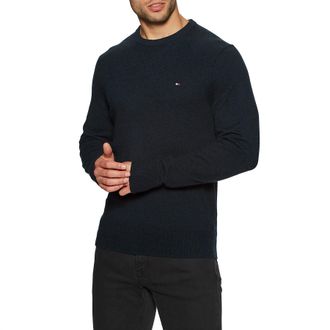 Tommy Hilfiger Mens Sweater Half-Zip Extrafine Soft Wool (UK, Alpha, M, Regular, Regular, Light Grey Heather)