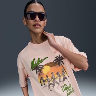 Nike Womens Nike Sportswear Essential Oversized T-Shirt in Pink | IB8930-664