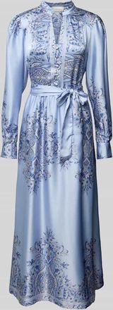 Neo Noir Neo Noir Maxikleid mit Bindeg&uuml;rtel in Hellblau, Gr&ouml;&szlig;e 38