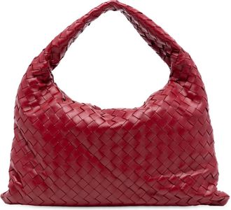 Bottega Veneta 2012-2025 Small Calfskin Intrecciato Hop hobo bag - Rosso