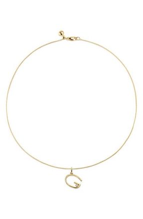 Monica Vinader Diamond Initial Pendant Necklace in 18K Gold Vermeil G at Nordstrom