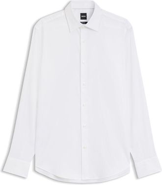 BOSS Easy-iron regular-fit shirt in stretch-cotton dobby