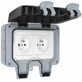 Elle Enchufe El&eacute;ctrico Exterior Doble Impermeable Betterlife, Toma De Pared Impermeable Ip66, 16 A