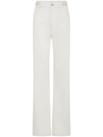 Paco Rabanne paillette-embellished flared jeans - White