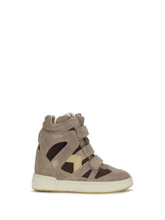 Isabel Marant Womens Leather High-Top Sneakers Sand Brown-Chocolate Calf (bos Taurus) Trainers Brown/chocolate
