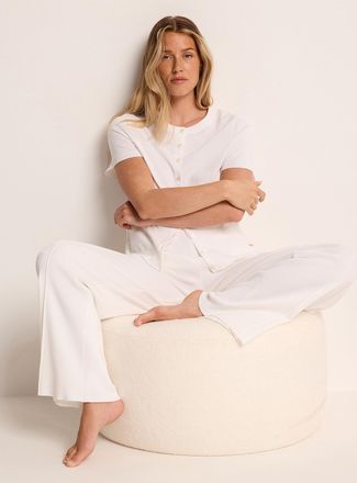 Everyday Sunday Womens Rib-knit straight-leg lounge pant