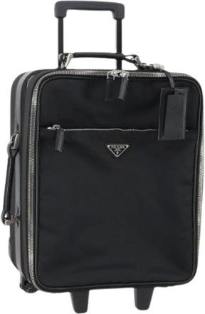 Prada Pre-owned Weekend Bags, female, Black, Size: ONE SIZE Pre-owned Leather Travel Bag