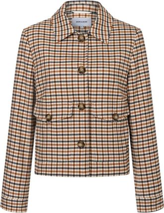 More & More Gecropt geruite blazer - Dames - Blazers - Bruin - S - Jassen