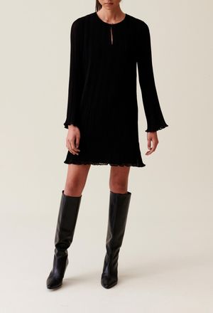 Claudie Pierlot Robe courte pliss&eacute;e manches longues