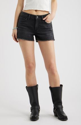 BP. Festival Low Rise Stretch Denim Cutoff Shorts in Washed Black at Nordstrom, Size 25