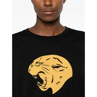 Valentino Panther-Print Cotton T-Shirt - Black