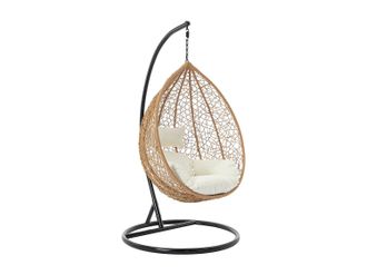 Vente-Unique Silla colgante de rat&aacute;n sint&eacute;tico - Natural claro - CAMPLI de MYLIA