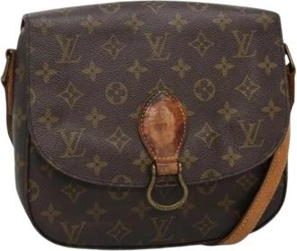 Louis Vuitton Tweedehands Canvas Louis Vuitton tassen - Dames - Vintage Schoudertas - Bruin - ONE Size - Leer - Vintage