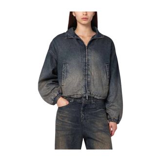 Diesel Denim Jackets, female, Blue, S, Blue Denim Jacket