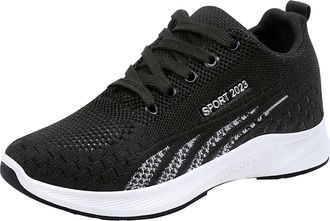 Generic Black Trainers Women Trainers for Women Arch Support Shoes Lightweight Wide Fit Orthopedic Trainer Breathable Mesh Non Slip Running Sneakers Memory Fo