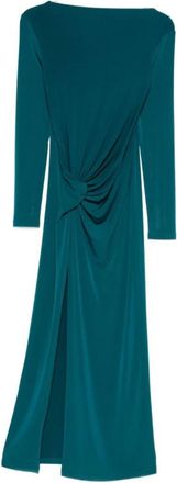 Patrizia Pepe Maxi jurk met draperie - Dames - Maxi kleedjes - Groen - S - Polyester - Kleedjes