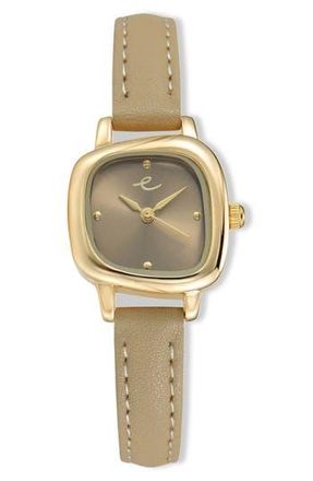 Ettika Wavy Snakeskin Embossed Leather Strap Watch in Shiitake at Nordstrom Rack