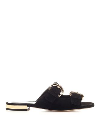 Chlo&eacute; Alize Flat Double C Buckle Sleepers Black