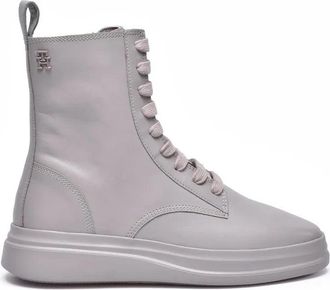 Tommy Hilfiger Light Grey Leather Rubber Womens Zip Boot