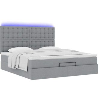 vidaXL Estructura De Cama Otomana Colch&oacute;n Tela Gris Pardo 180x200 Cm Vidaxl