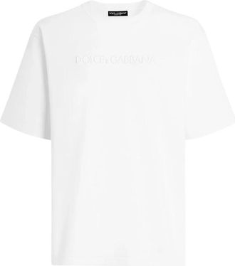 Dolce & Gabbana T-shirt met logo - Heren - T-shirts - Wit - 2XL - Tops