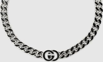 Gucci Interlocking Flat Chain Necklace, Silver-toned metal, Silver-toned metal