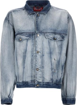 Diesel Denim Solid Shirt Collar Jacket