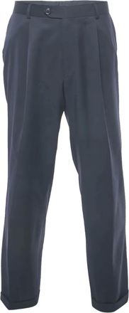 BOSS Wollen plooibroek - Blauw