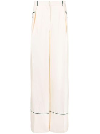 Bally Pantaloni con cuciture a contrasto - Bianco