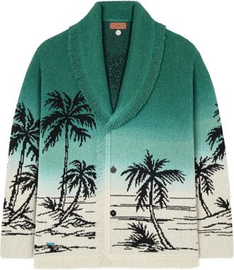 Alanui Cardigan Wave Bloom - Verde