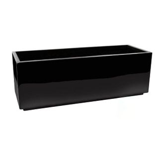 PRIMROSE Fibreglass Trough Weatherproof Outdoor Garden Gloss Planter 90cm in Black