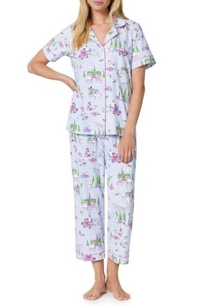 Bedhead Pajamas Print Stretch Cotton Jersey Crop Pajamas in Belle Vie at Nordstrom, Size X-Large