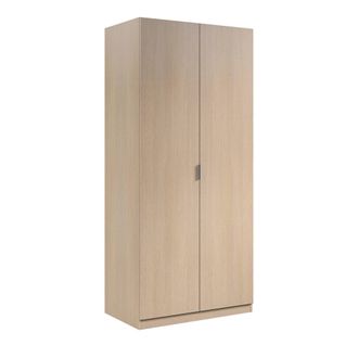 Dmora Dmora - Guardarropa Dleon, Armario Dormitorio Con 2 Puertas Batientes, Mueble De Dormitorio Con 1 Balda Y Barra Para Colgar Ropa, 82x52h180 Cm, Roble