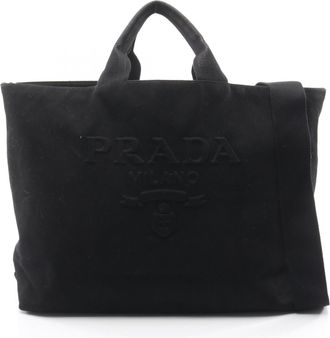 Prada Black Canvas Tote Bag (Pre-Owned)