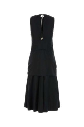 Loewe Womens Black Poplin Dress Exterior: Cotton Abiti