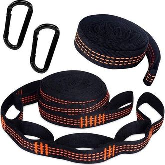 OEM Correas Para Hamacas - Correas Para Columpios De &Aacute;rbol - Longitud Ajustable - Hasta 300 Kg - 3 M X 2,5 Cm - Para Sujetar Hamacas