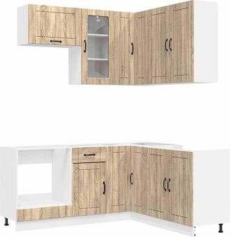 vidaXL Unidad De Cocina Lucca 8 Uds. Roble Sonoma Madera De Ingenier&iacute;a Vidaxl