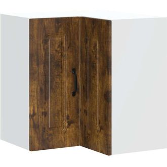 vidaXL Kitchen Wall Corner Cabinet Kalmar Smoked Oak Engineered Wood Vidaxl