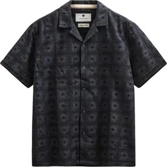 Anerkjendt Overhemden, Heren, Zwart, L, Katoen, Akleander Lace EMB SS Shirt