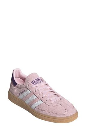 adidas Handball Spezial Sneaker in Clear Pink/White/Violet at Nordstrom, Size 10.5