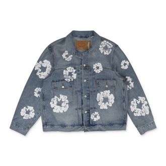 Denim Tears Blue Cotton Wreath Denim Jacket