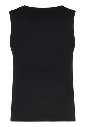 McQ by Alexander McQueen Womens Tank Top Ribbed Cotton Black Vests & Tops