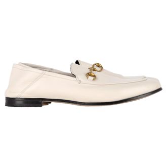 Gucci Gucci Brixton Horsebit Instapschoenen in Witte Laminaleder