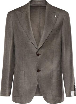 Luigi Bianchi Mantova Enkele Rij Knopen Blazer - Heren - Blazers - Bruin - M - Jassen