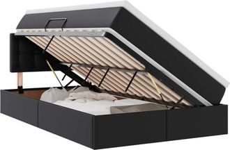 vidaXL Bed with Mattress with Storage Black 120 x 190 cm Faux Leather vidaXL