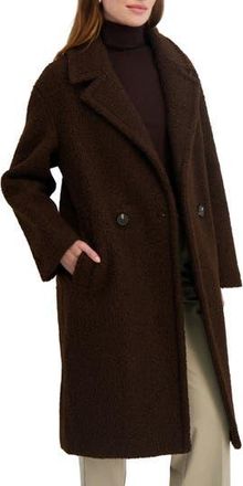 Elie Tahari Ivy Double Breasted Longline Coat in Chocolate at Nordstrom Rack, Size X-Large