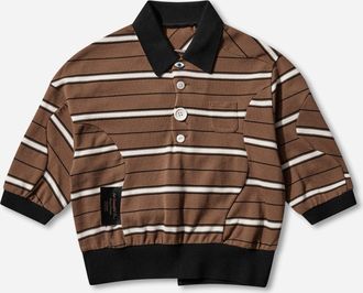 Undercover Women s Striped Polo Shirt Brown