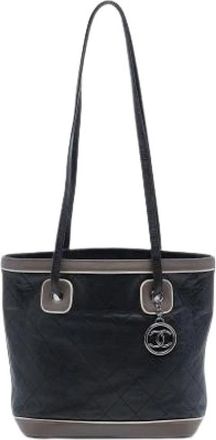 Chanel Pre-owned Quilted Lambskin Tote - Dames - Vintage Shopper - Zwart - ONE Size - Leer - Vintage